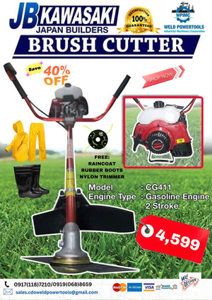 JB Kawasaki Brush Cutter Free Raincoat and Rubber Boots